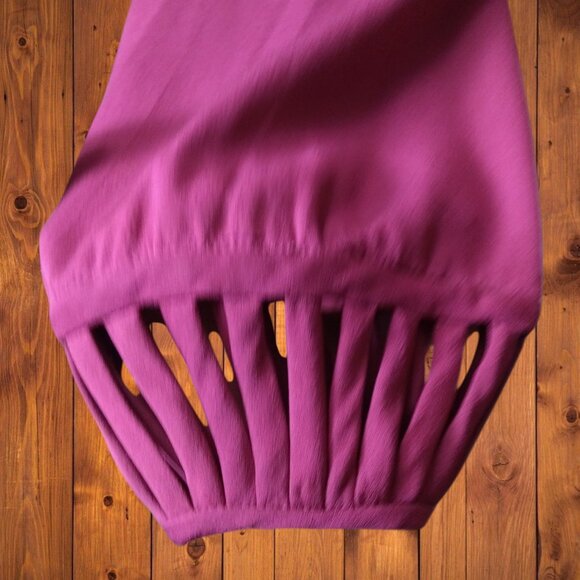 Diane Von Furstenburg Women's Size 0 Damian Raspberry Silk Long Sleeve Dress - Picture 6 of 8